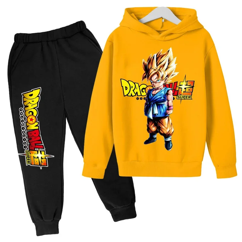 Dragon Ball hoodie for children Son Goku Hoodie Suit Hoodie And Pant Two-piece Children Clothing Set 4-14 Years Girl Boys Clothe