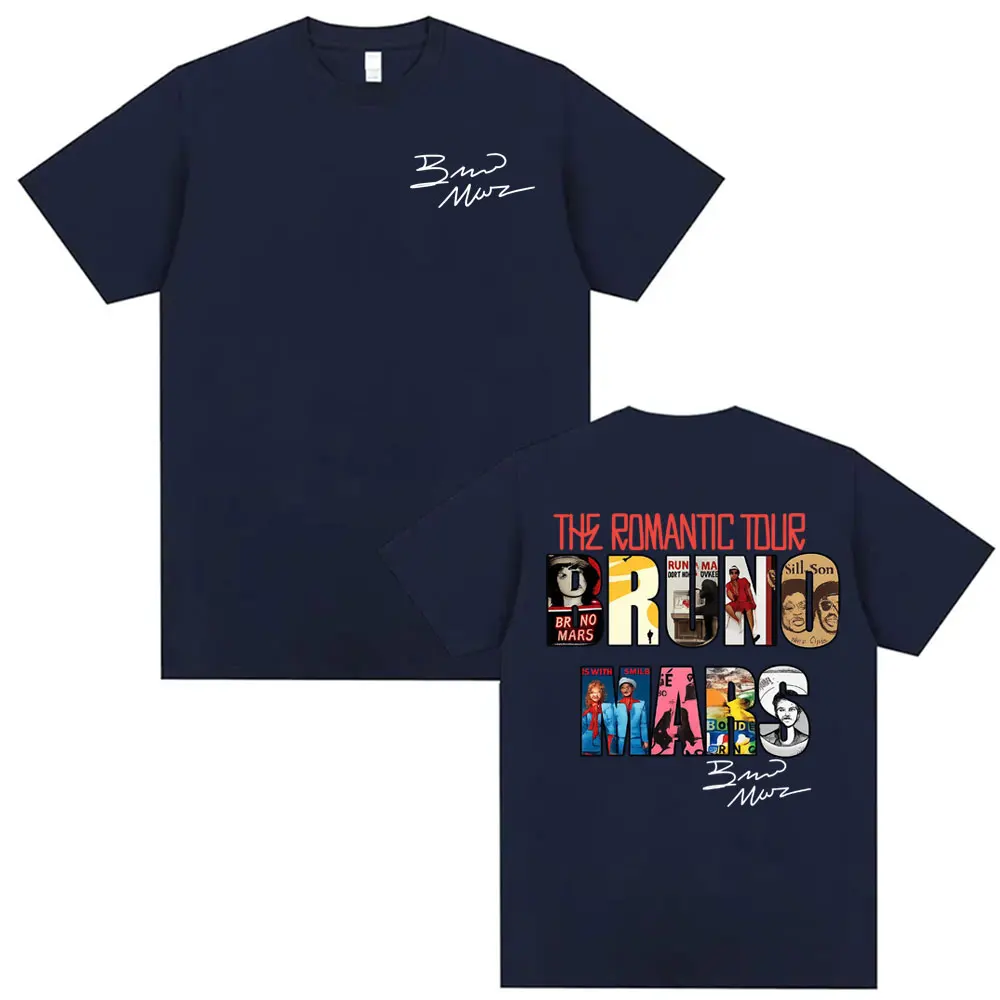 Bruno Mars The Romantic Tour 2026 Album Cover T Shirts Men's Clothes Fashion Oversized T-shirts Summer Tops O-Neck Loose T Shirt