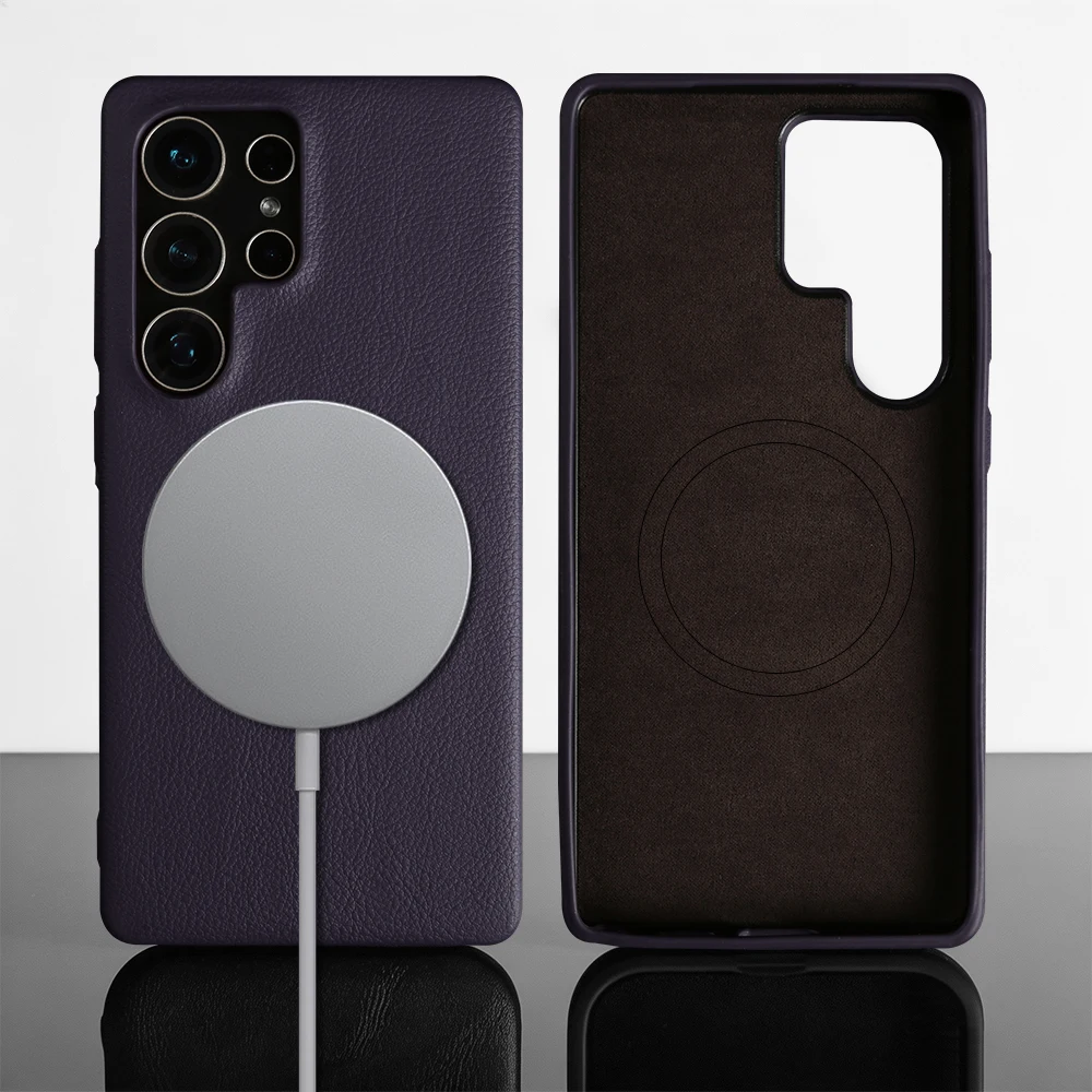 Magnetic Leather Phone Case For Samsung Galaxy S26 Ultra S24 Plus S25 Edge S20 S21 S23 FE Note20 S22 Back Cover For Magsafe Case