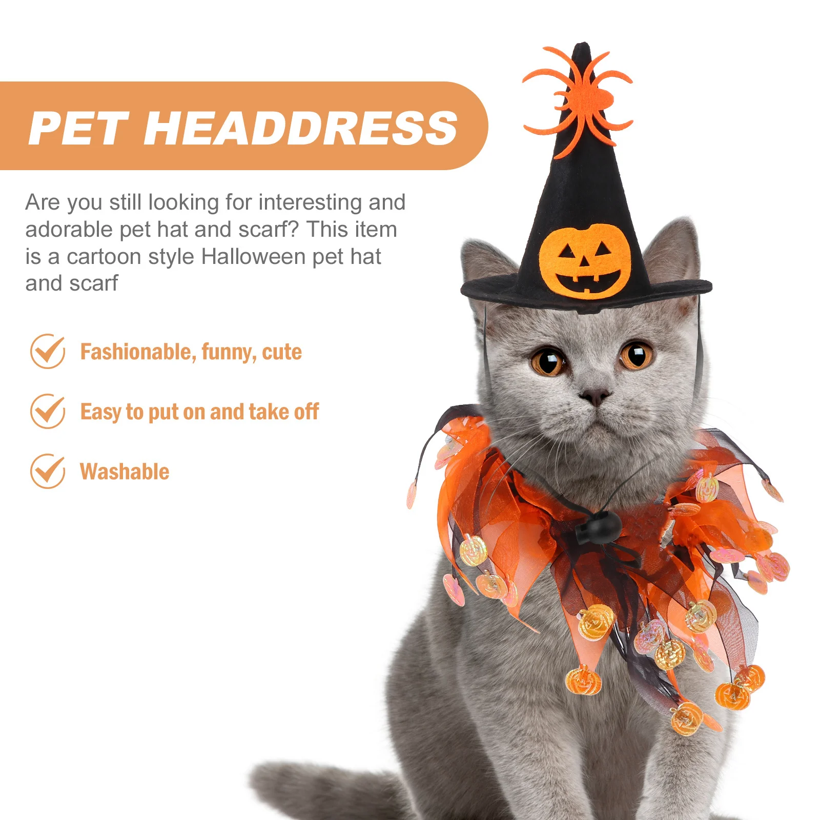 1 مجموعة هالوين القط قبعة و منديل الكرتون نمط قابل للتعديل لينة القطن الحيوانات الأليفة وشاح حزب حلي لوازم الحيوانات الأليفة الزخرفية