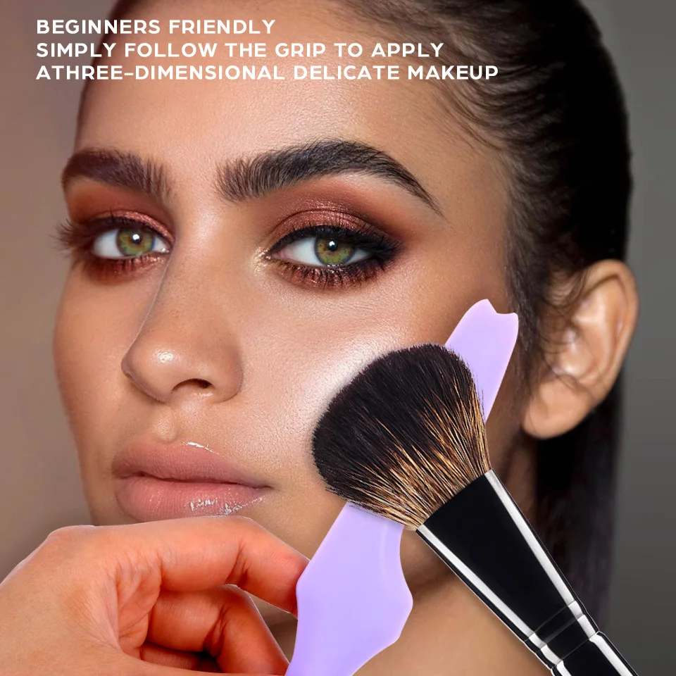 NEWCOME 4 kleuren siliconen wenkbrauwliniaal eyeliner oogmake-up assist tool wimperverf lippenstift siliconen schoonheid liniaal stencil