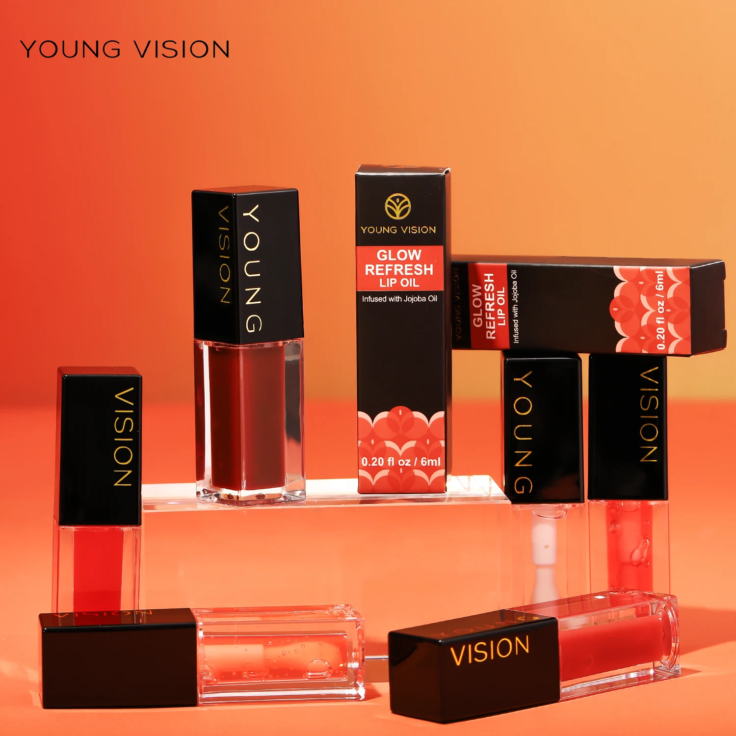 ملمع شفاه مرطب بسبعة ألوان من يونج فيجن، مقاوم للماء، يدوم طويلاً، مرطب، غير منتقلي، مستحضرات تجميل ملونة للشفاه السائلة