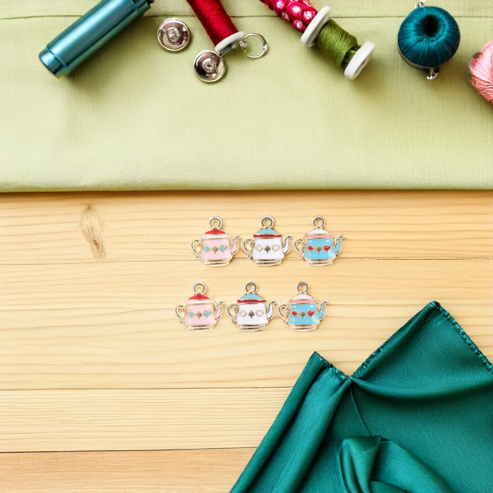 

60Pcs Zinc Alloy Teapot Pendant Charms Enamel DIY Jewelry Making Tea Pot Necklace Earrings Bracelets Keychains
