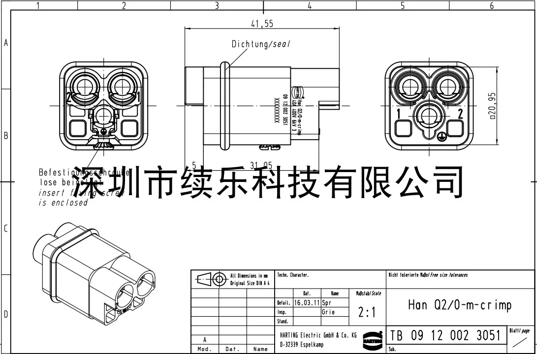 09120023051  HAN-Q-2-0-M-CRIMP