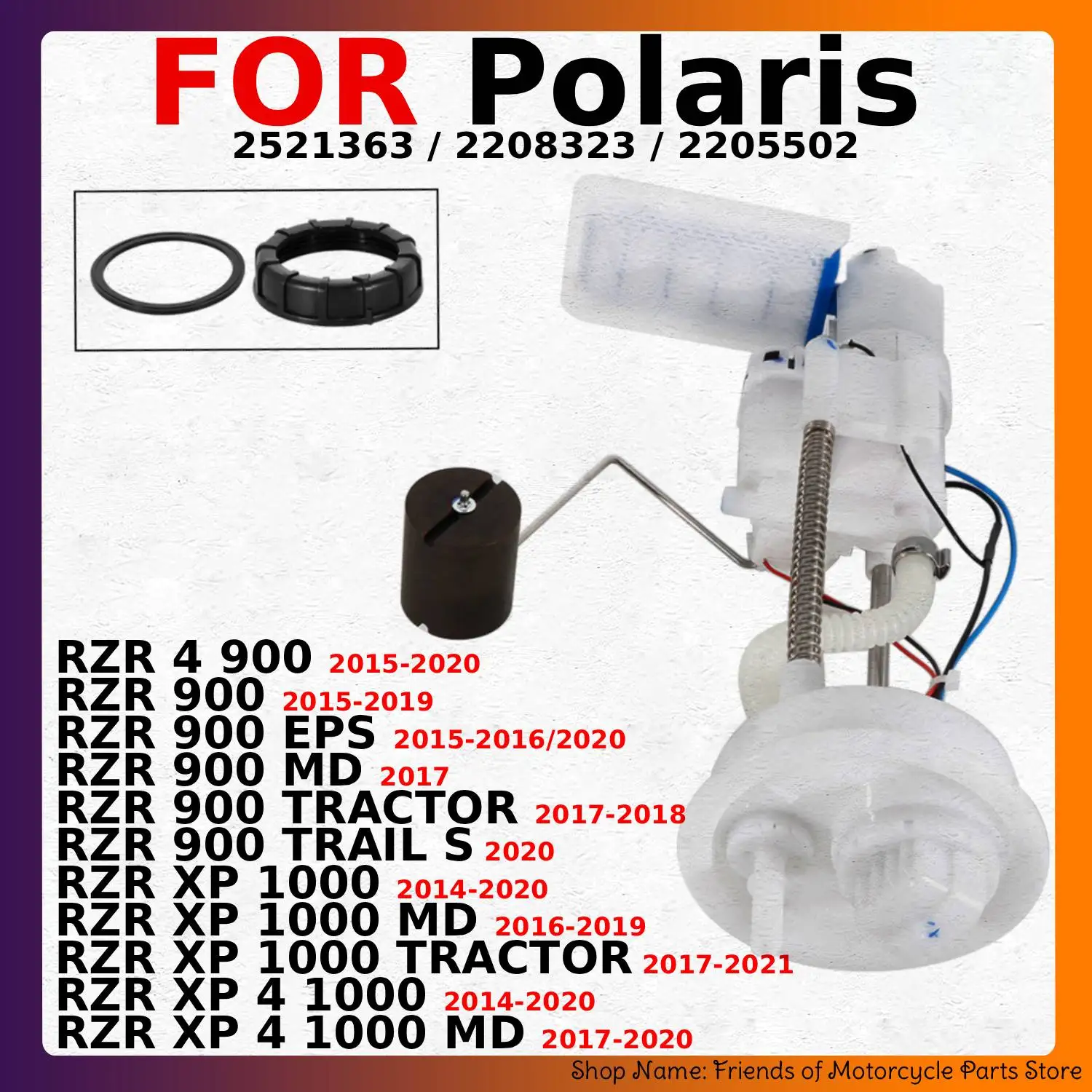 2521363 / 2208323 / 2205502 Fuel Pump Module Assembly For Polaris RZR 900 / XP 4 1000 MD EPS TRACTOR TRAIL 2015 -2021 Year