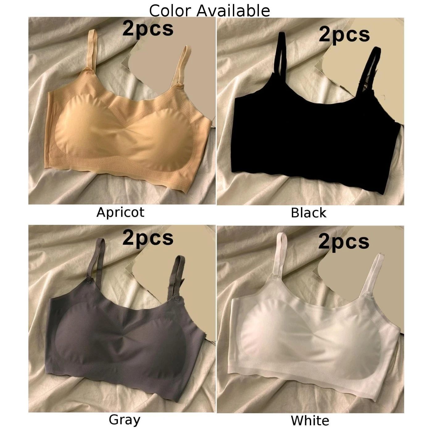 Pour un usage quotidien blanc Camisole soutien-gorge décontracté couleur unie débardeur Bandeau sous-vêtements décontractés élastique ajustement Polyester tissu