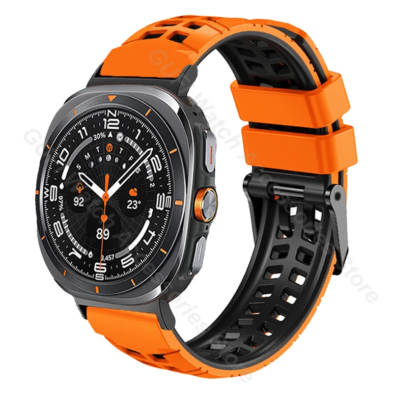 Silicone Band for Samsung Galaxy Watch Ultra 47mm Galaxy ULTRA 47MM No Gaps Quick Fit Sport Bracelet Curved End ultra 47 Strap