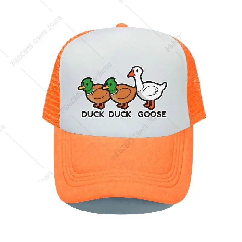 Duck Duck Goose Game Colorful Trucker Hat Funny Animal Printing Bend Visor Snapback Cap Summer Sun Mesh Baseball Caps Hats