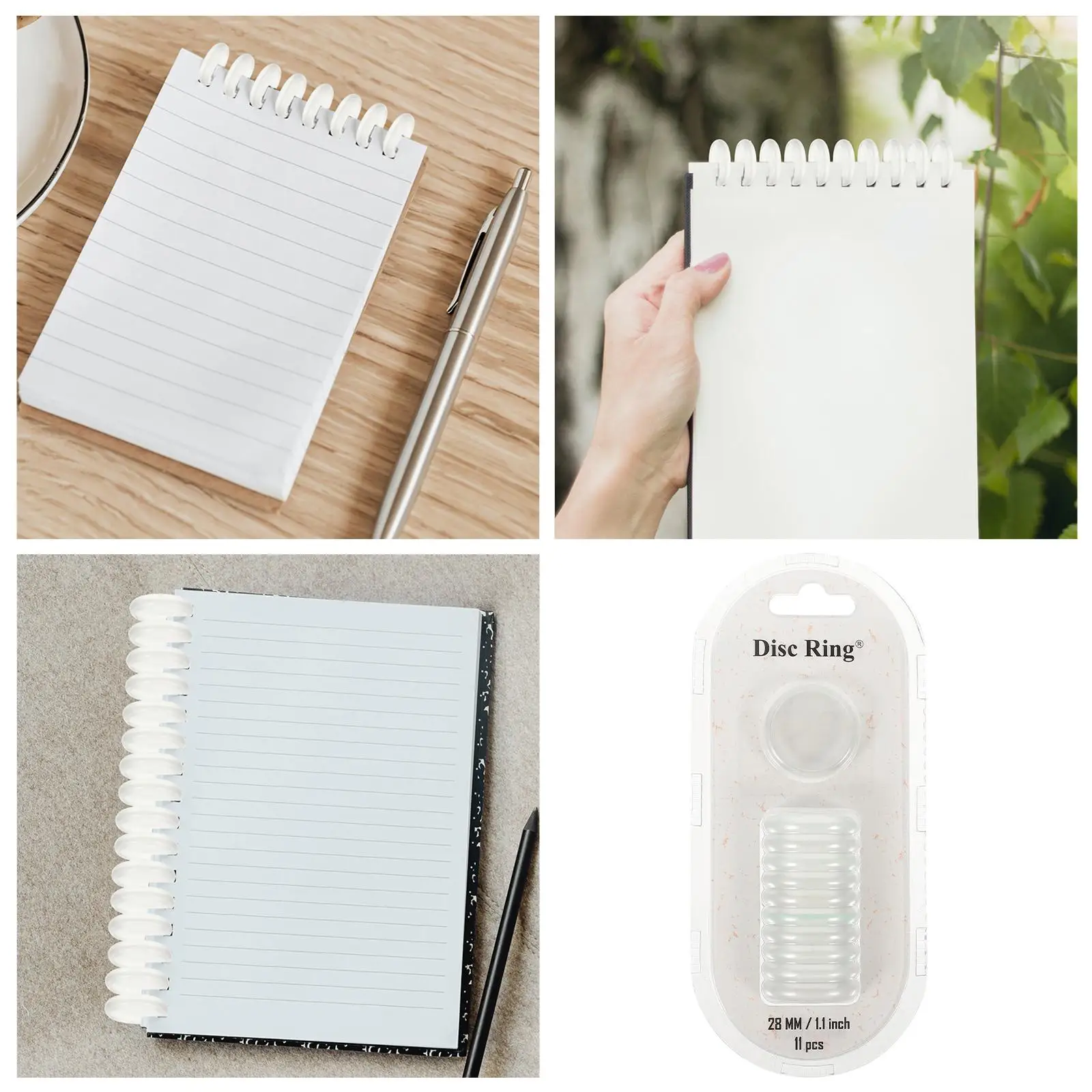 55pcs Discbound Discs Clear Plastic Binder Supplies Round Corner for Notebooks Planner Binding Buckle Tools Use