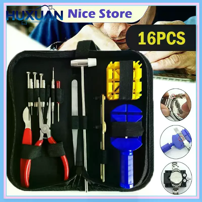 Watch Case Opener Band Link Pin Remover Screwdrivers Spring Bar Repair Pry Clock Watchmaker Tool Set