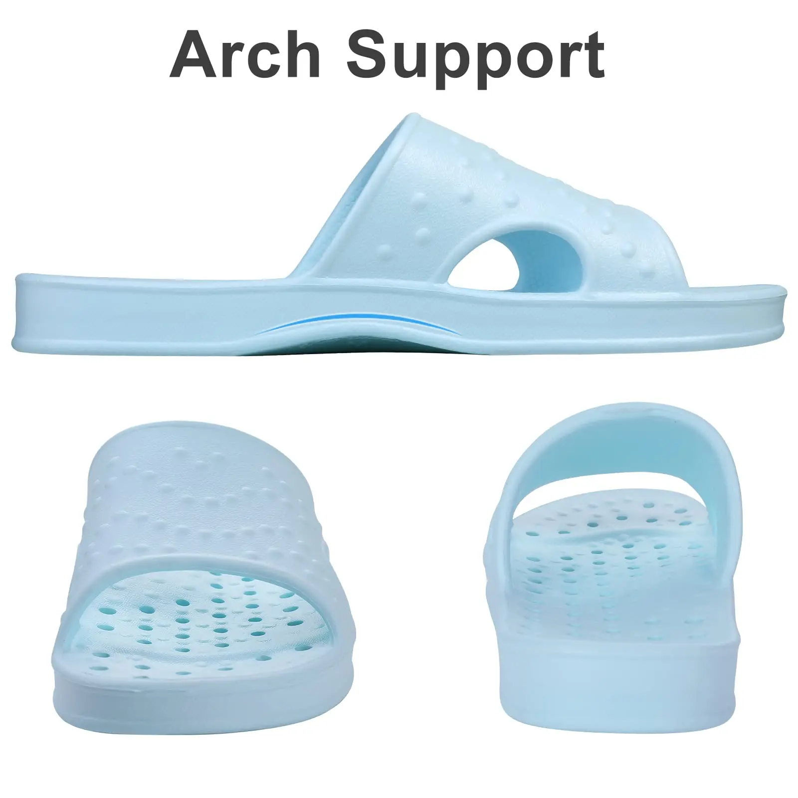 Shevalues, zapatos de ducha para mujer con soporte para arco, toboganes de baño antideslizantes para hombre, zapatillas de piscina de secado rápido, sandalias de playa al aire libre