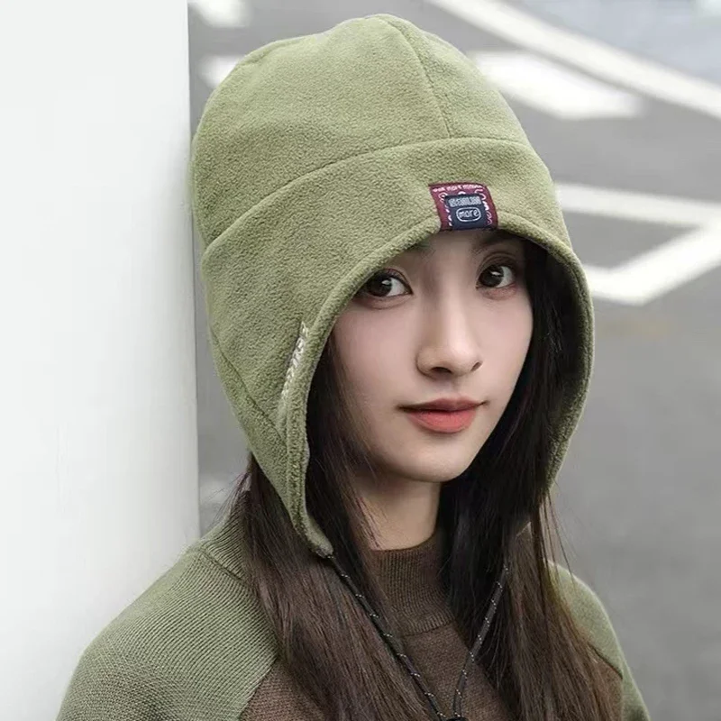

Plush Lei Feng Hat Versatile Casual Ear Protection Caps Fleece Adjustable Fur Caps Thermal Windproof Bomber Hats Autumn Winter