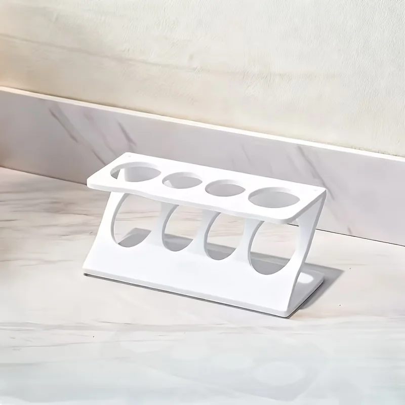 2pcs Stable ABS Slant Drain Toothbrush Caddy Minimalist Black Counter Stand Multipurpose Bathroom Toiletry Storage Organizer