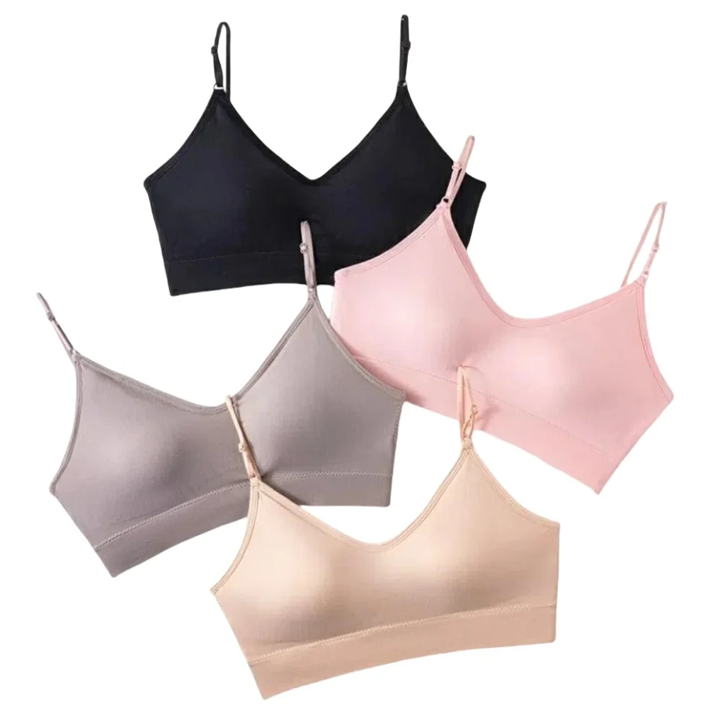 

Solid Color Close-fitting Wireless Deep V Bra Shockproof Anti-sagging Push Up Underwear Traceless Lingerie Seamless Bras Running