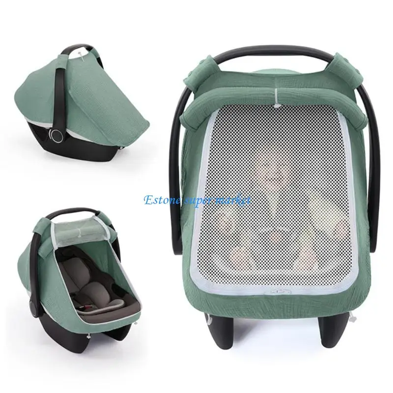 090B 통기성 면화 유아용 자동차 좌석 커버 슬리브 360도 보호 캐노피