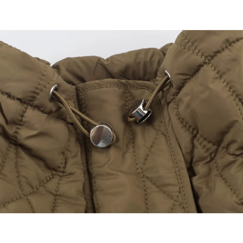 Damen-Freizeitjacke aus Baumwolle in Unifarbe mit Stehkragen, einzigartigem Designer-Look, Kordelzug in der Taille, lockerer Schnitt, Damen-Reißverschluss-Oberbekleidung – Detail 24