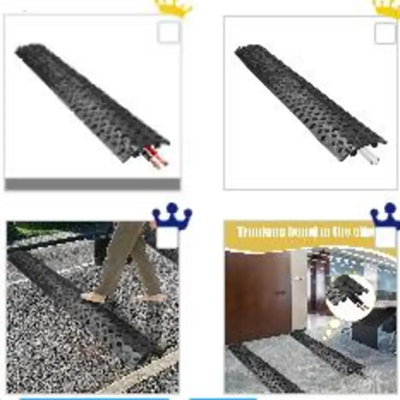 Drive Over Cable Protector Power Lines Extension Cover Anti-trampling Driveway Hose Protective Cover For Road Garage Sidewalk