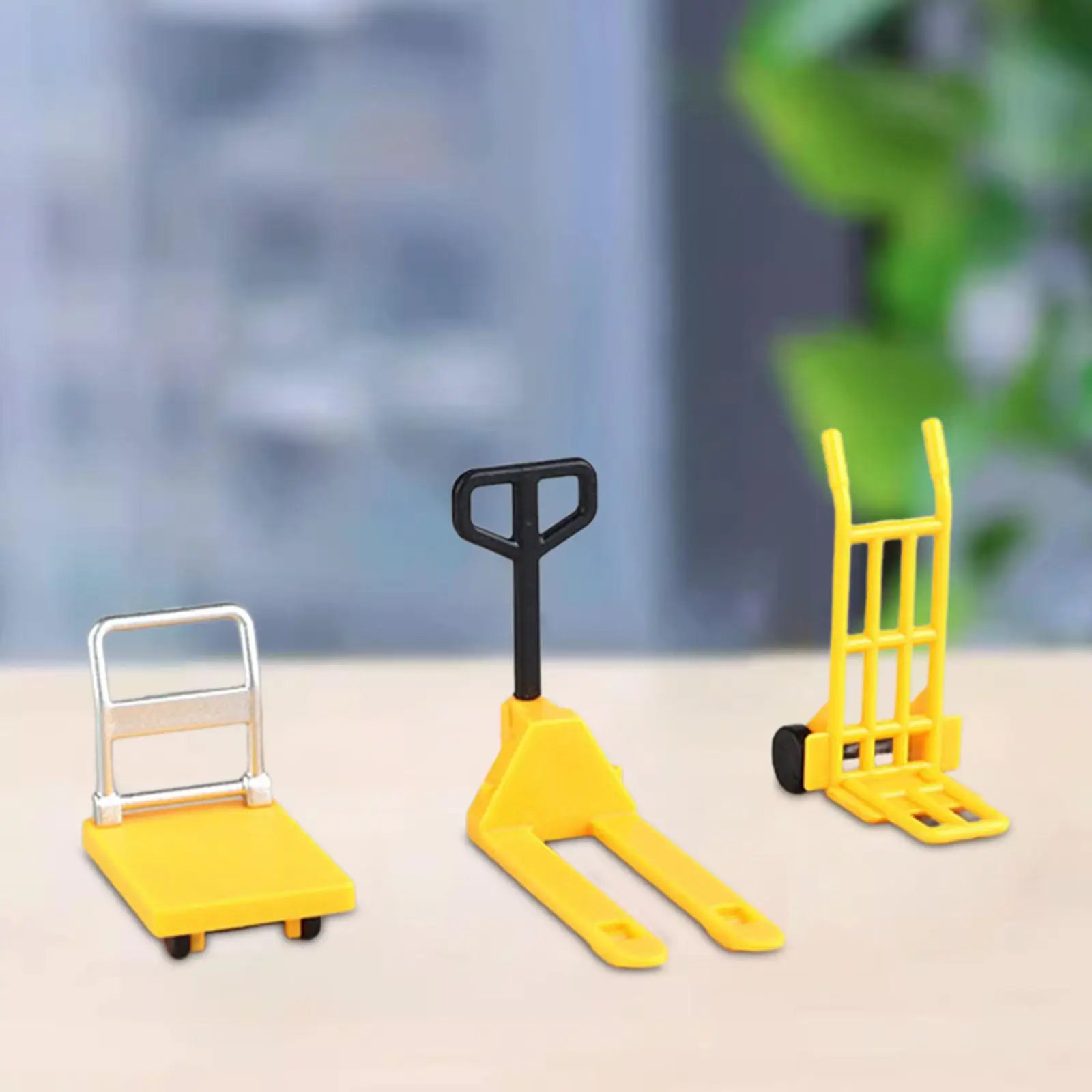 

Outdoor Pushcart Toy Set 1 12 Miniature Cart Heavy Equipment Model Toy for Kids Dollhouse Scene