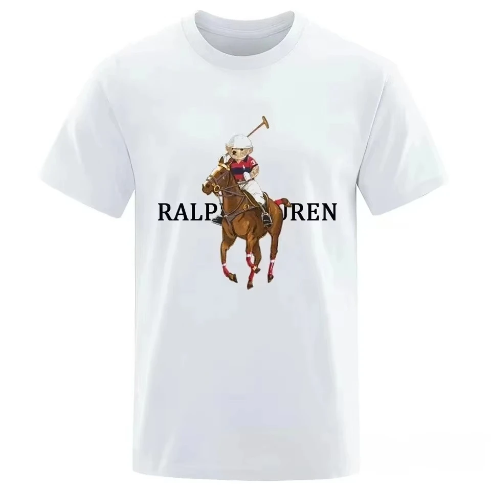 Hot Selling Funny Golf Teddy Bear Men's Printed T-Shirt Fashionable Summer Casual Top Unisex Clothing Men's Street Style