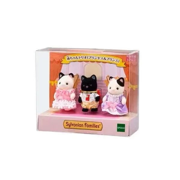 Original Sylvanian Families black cat Anime Figure Panda Kawaii Cute Doll Model Kids Toys Ornament Birthday Gifts For Girl