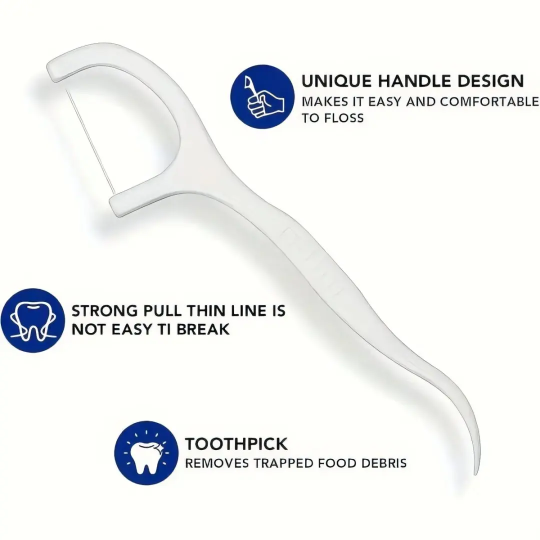 50 szt. Przenośnych drucików do czyszczenia zębów - Jednorazowe plastikowe patyczki do czyszczenia zębów z drucikiem o wysokiej wytrzymałości do podróży i codziennego użytku