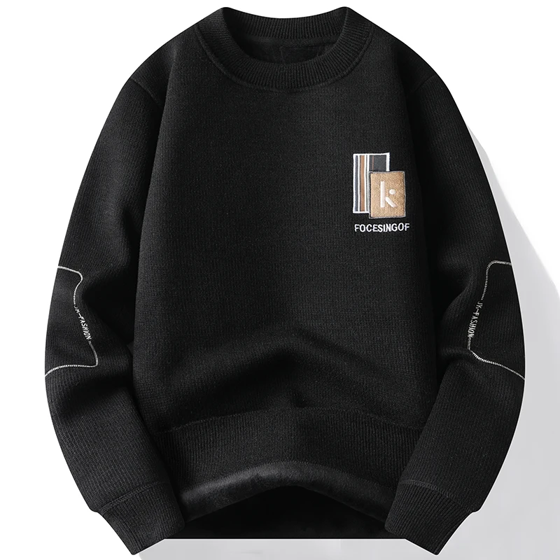 2024 Winter Sweaters men thick Letter pattern sweater men Student youth sweaters autumn Men's wool Casual Knitwear Pullover full