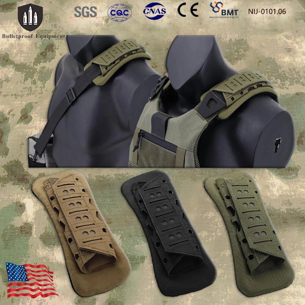 2 قطعة وسادة الكتف التكتيكية منصات تخفيف الضغط للصدمات على ظهره الأشرطة تنفس عدم الانزلاق الرياضة في الهواء الطلق الكتف الادسنس