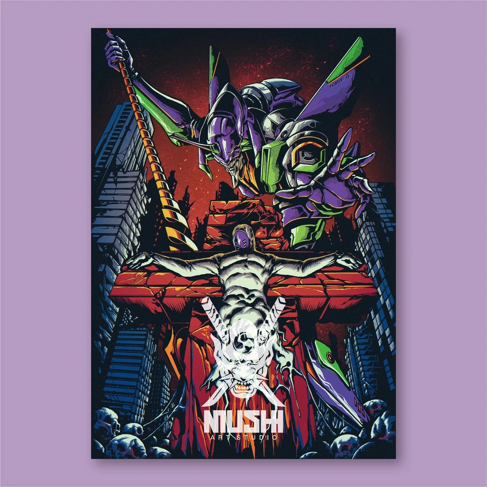 Evangelion EVA Frameless Canvas Poster HD Comic Peripheral Wall Art Unit 00 Bedroom Dorm Decor view 2