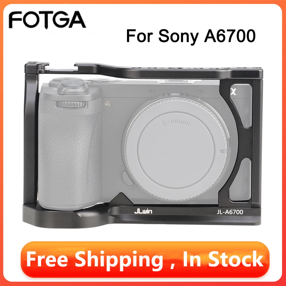 

FOTGA Camera Cage For Sony A6700 Aluminum Alloy Video Cage Handle Camera Cold Shoe Mount 1/4 Arca-Swiss Photography Accessories