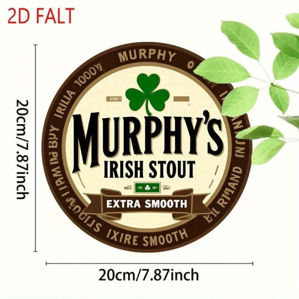 Vintage Murphy's Irish Stout Metal Sign - Retro Pub Decor with Brewery Logo - Heavy-Duty Aluminum Poster - Waterproof