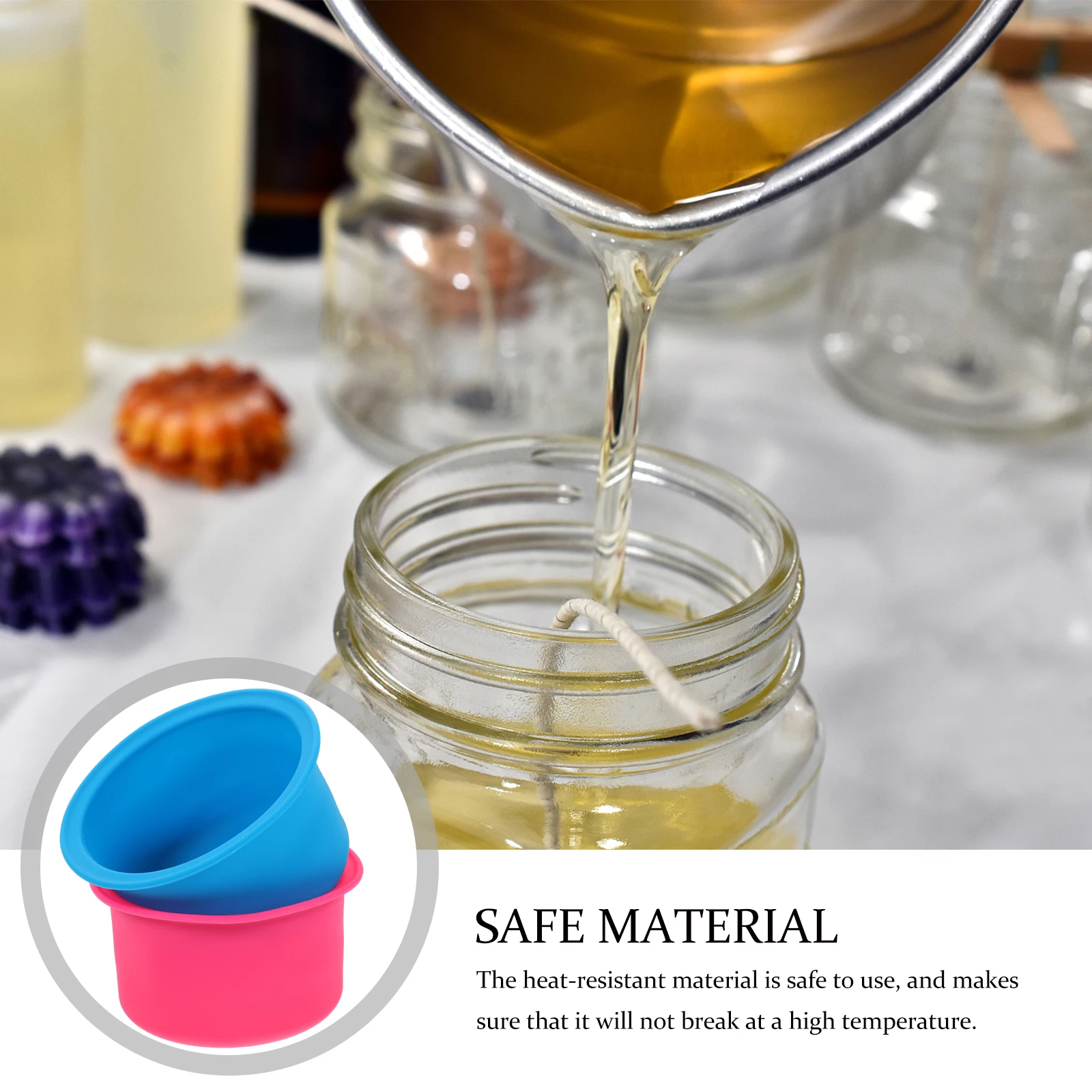 

2pcs Silicone Melting Bowl Heat Resistant Heater Container For Hair Removal Waxing Supplies Non-Stick Demould Easy Melting Tool