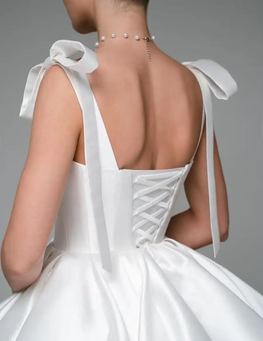 Teenage Satin Back To School Dress with Pocket Spaghetti Strap, A-line Short Birthday Cocktail Party Party Gown and Evening Gown