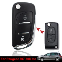 2 Button Car Reomte Control Key Shell Cover Fob Case Holder For Peugeot 207 307 308 3008 5008 807 Modification Car Replacement