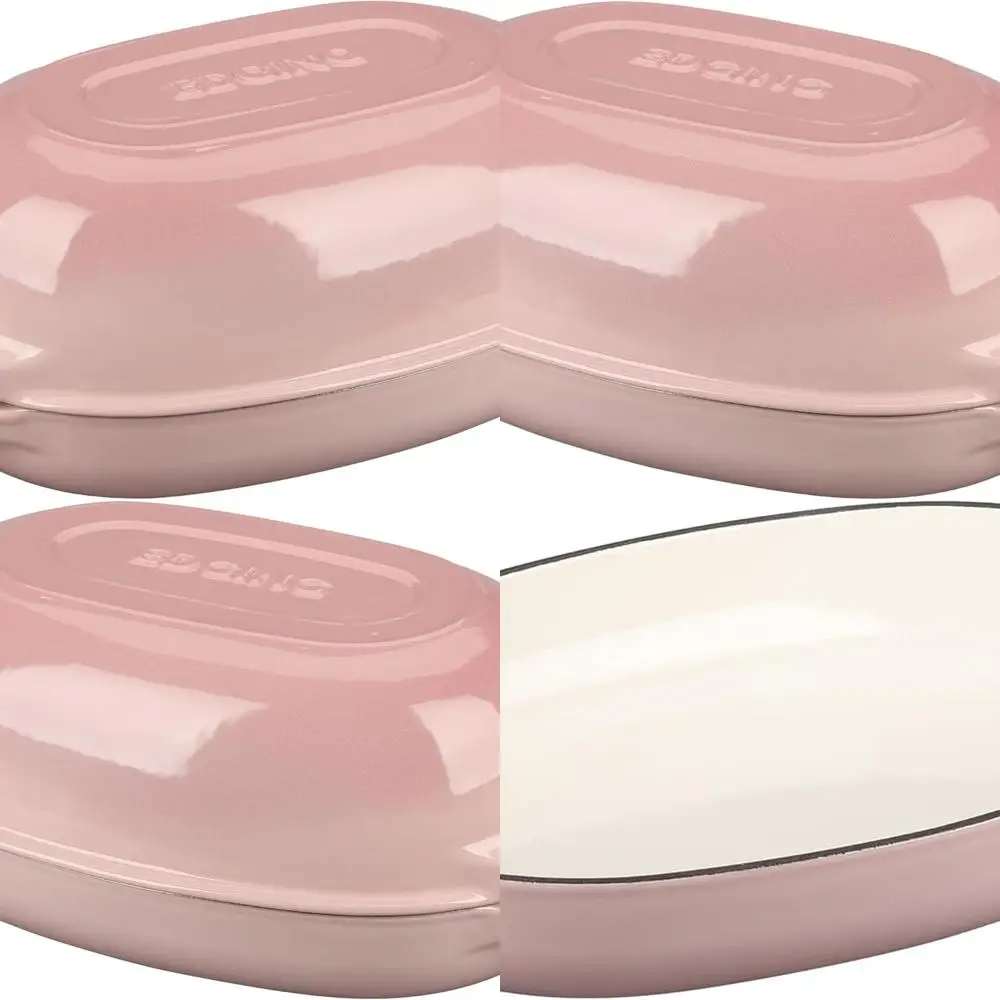 

Oval Enamel Cast Iron Dutch Oven, 5 Quart, Ideal for Sourdough Bread, Pink