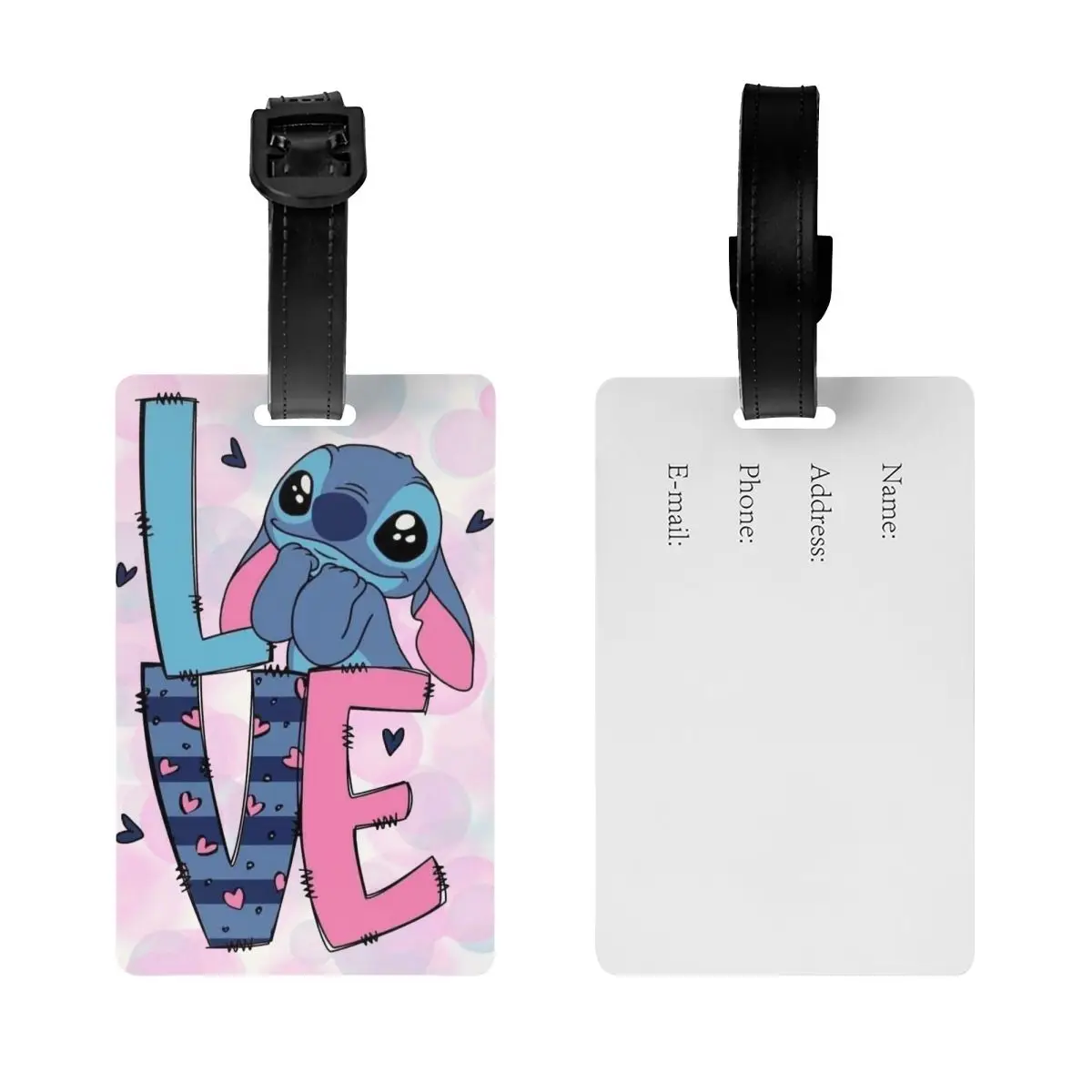 Etichetta personalizzata per bagagli Stitch Love per etichetta identificativa per copertura privacy valigia da viaggio