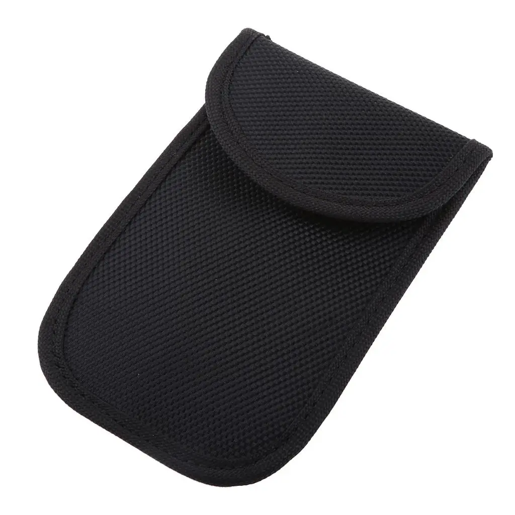 Casing Pemblokir Sinyal Kunci Mobil Kantong Fob Sangkar Faraday Tas Pemblokir RFID, Hitam