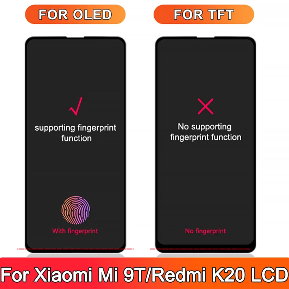 100%Test Screen for Xiaomi Mi 9T Pro / Mi 9T Lcd Display Touch Screen Digitizer For Xiaomi Redmi K20 Pro / K20 Replacement