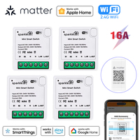 Matter Homekit WiFi Smart Light Switch 2-way Control 16A Relay Module Mini Smart Breaker Supports SmartThings Alexa Google Home