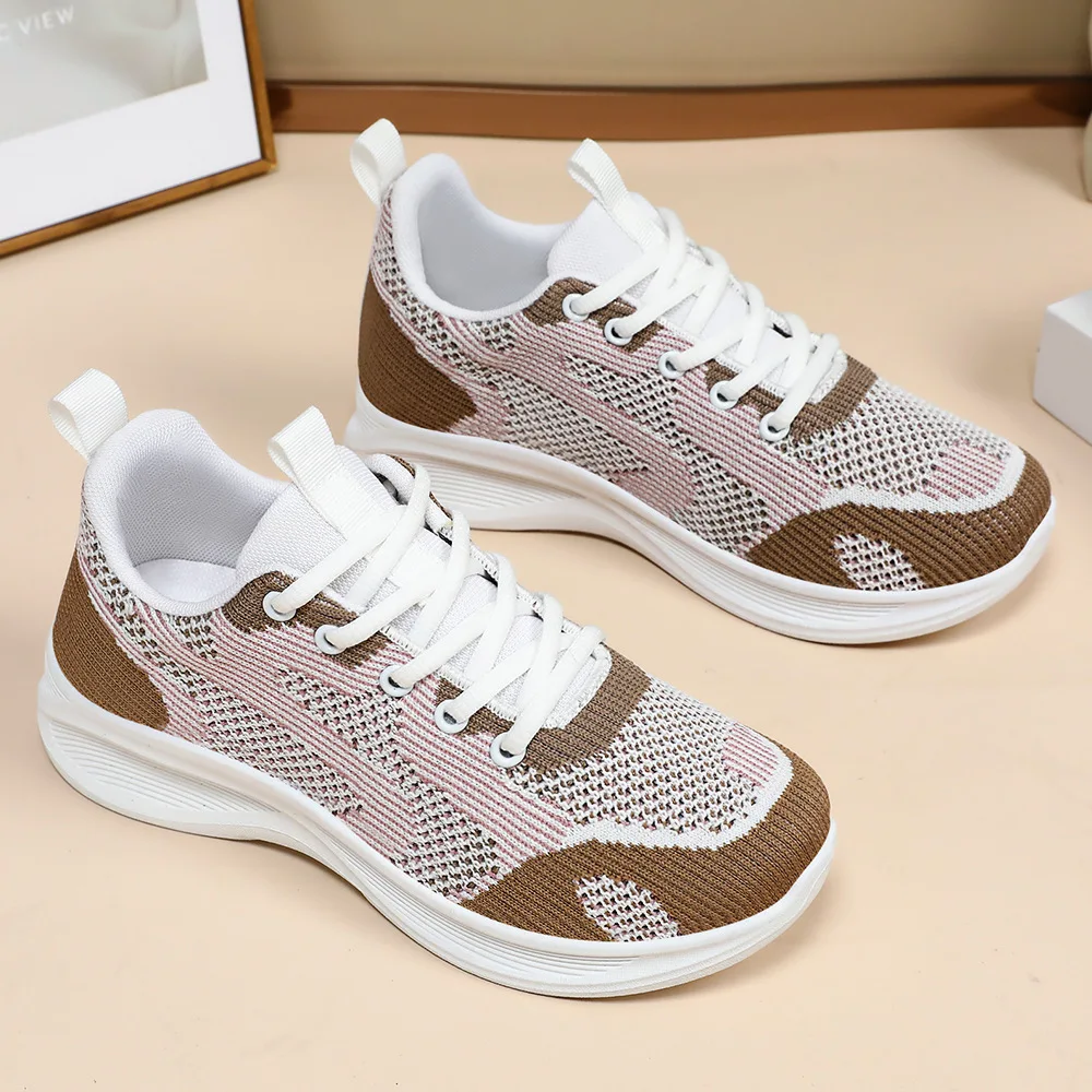 2024 Spring New Colored Weaving Sports Shoes Trendy Casual Shoes Soft Sole Lightweight Running Shoes