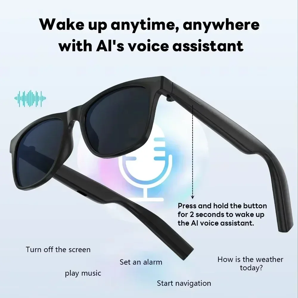 Lenovo ThinkPlus AI Smart Motorcycle Glasses Bluetooth Smart Camera 8K HD Photo Record Remote Control Translator Voice Assistant