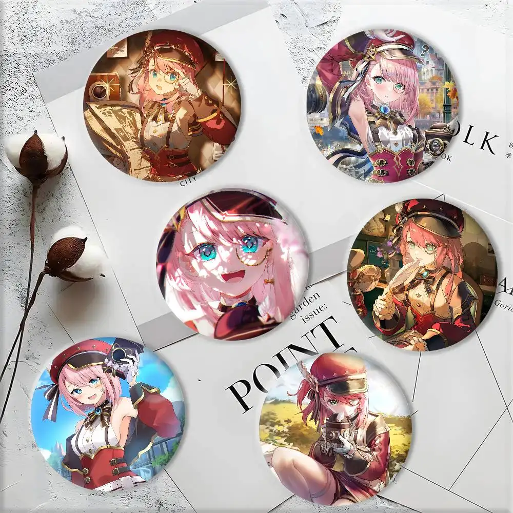 Game Genshin Impact Charlotte Badge Tinplate DIY Backpack Clothing Accessories Jewelry Pins