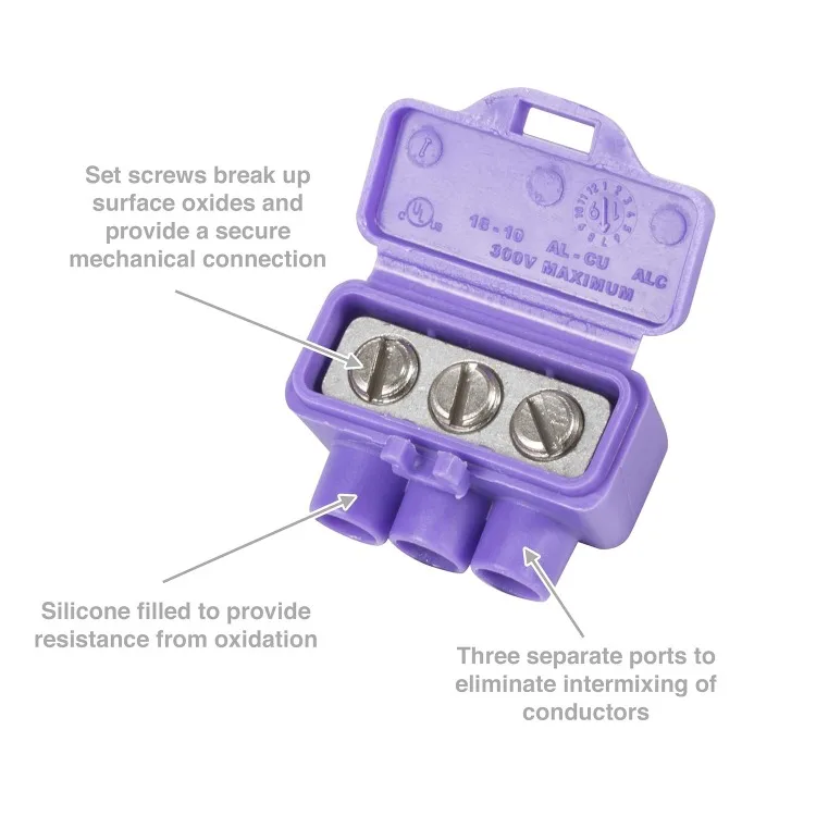 95135 AlumiConn Wire Connector, 100 pk, Purple, Count