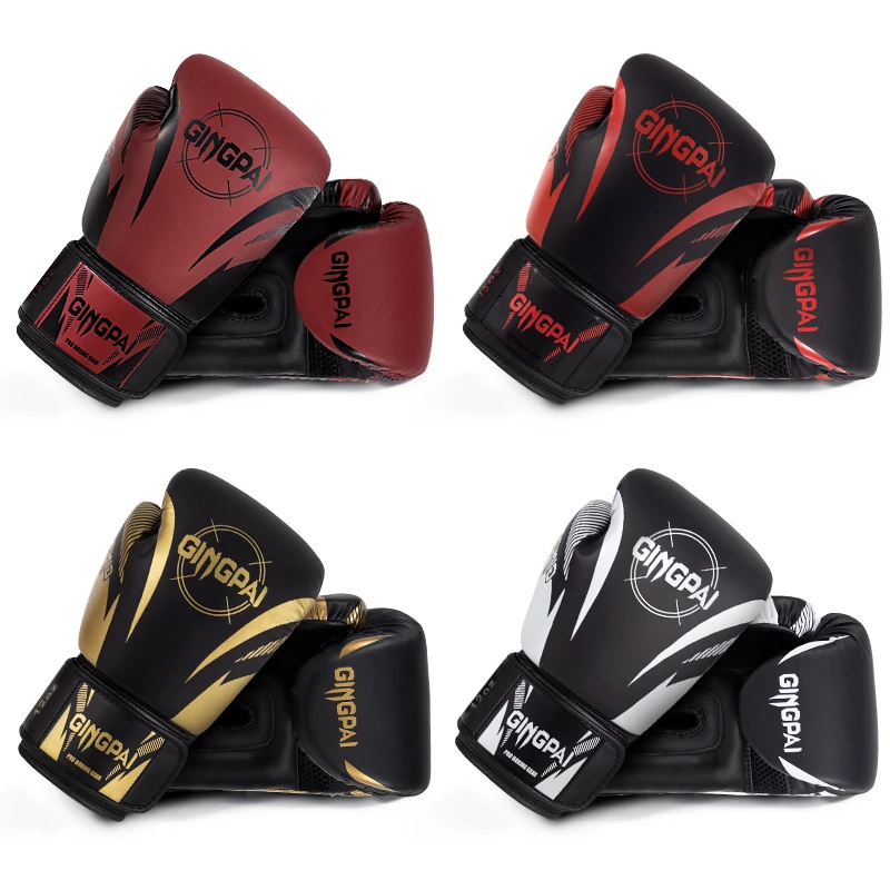 6/8/10/12/14/16 أوقية قفازات الملاكمة المهنية الكبار ساندا الملاكمة التايلاندية القتال قفازات الرجال والنساء التدريب الرمل القتال الحر MMA