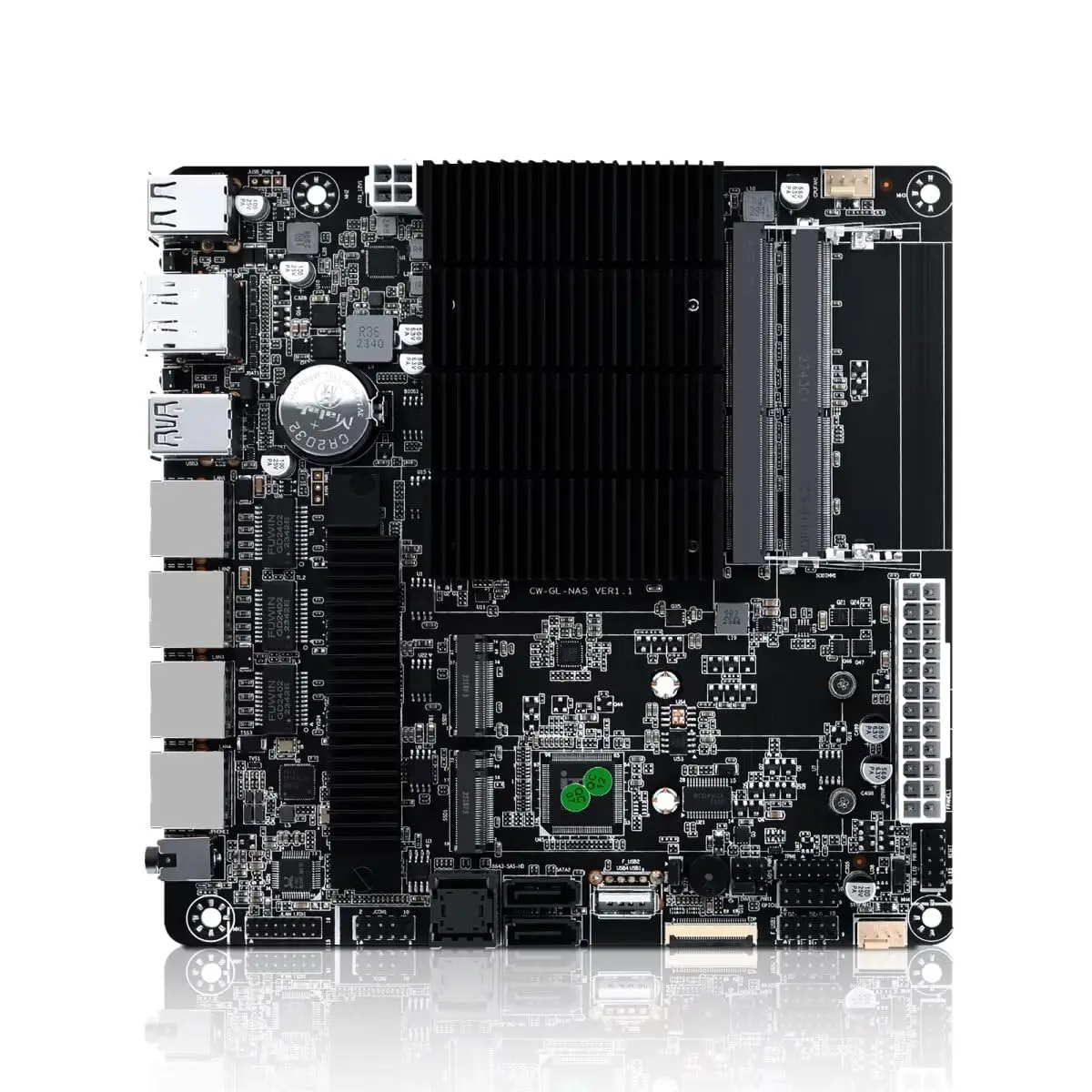 

MNBOXCONET NAS Motherboard J6413 Processor Low Power, UHD Graphics, Firewall Mini-ITX NAS Board, 2 x i226V 2.5GbE LAN