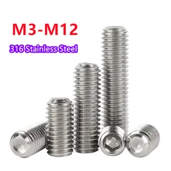 M3 M4 M5 M6 M8 M10 M12 316 Stainless Steel Hexagon socket Set Screws With Concave End Hexagon Socket Set Screws Without Head