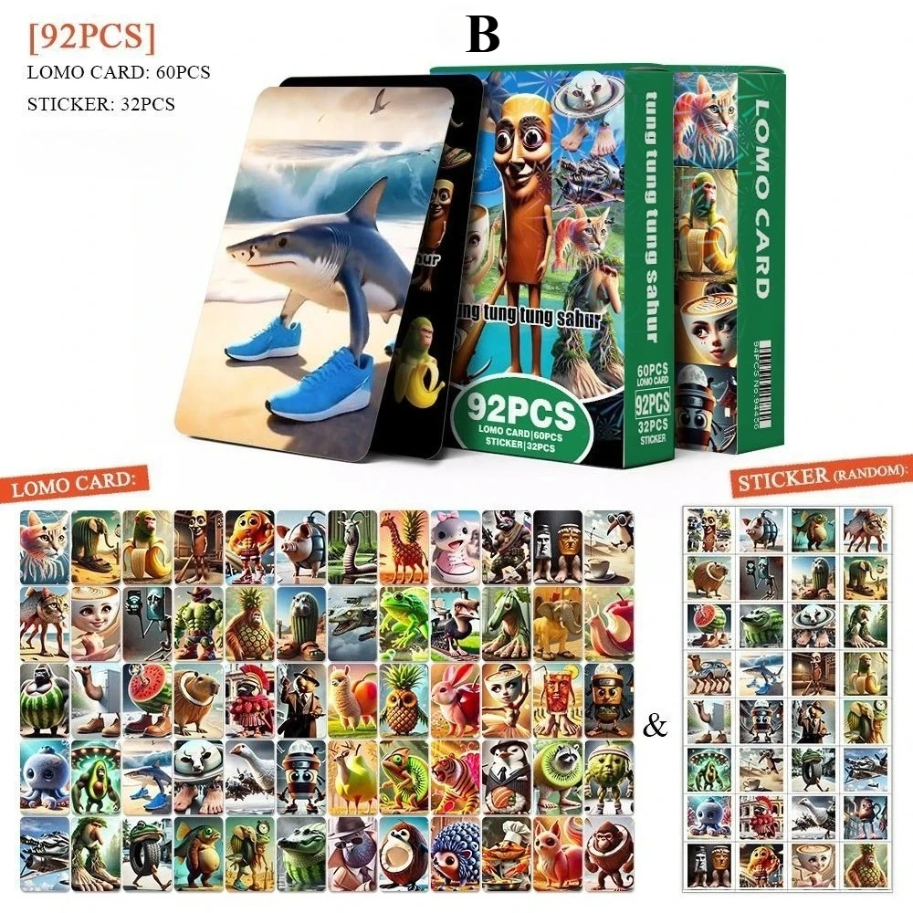 2 styles Italian Brainrot Cards Tung Tung Tung Sahur Tralalero Tralala Collectible Cards Classic Toys For Boys Girls Birthday 2* - Image 2