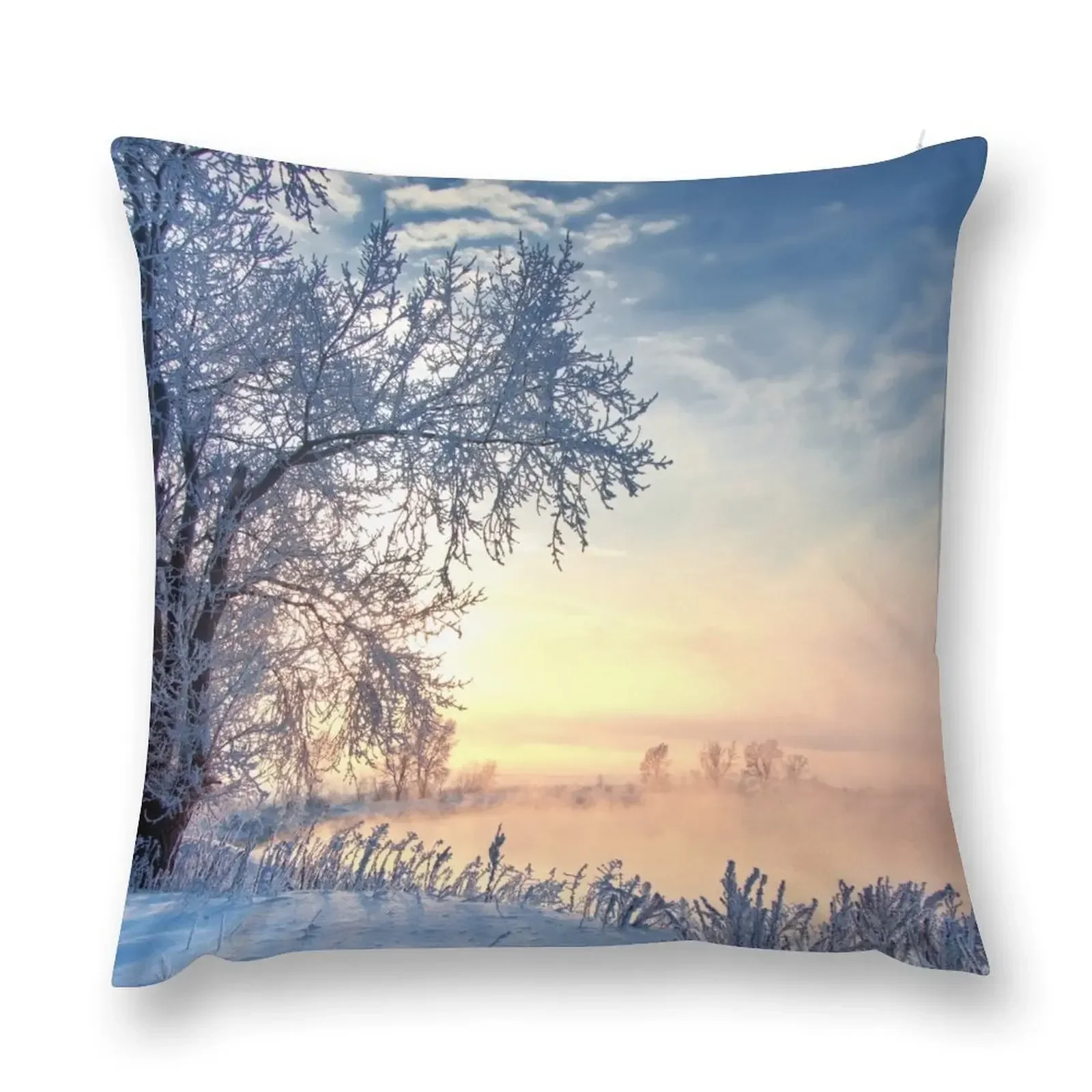 

Landscape Winter Trees and nature under the snow Throw Pillow Sofa Cushions Covers Cushion Cover For Sofa pillow