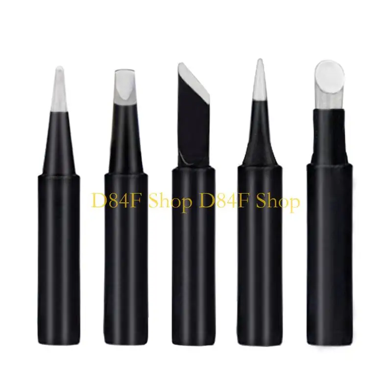 

D84F Pack of 5 Soldering Iron Tips Black Copper Soldering Tip 900M-T Welding Solder Rework Tools Accessories
