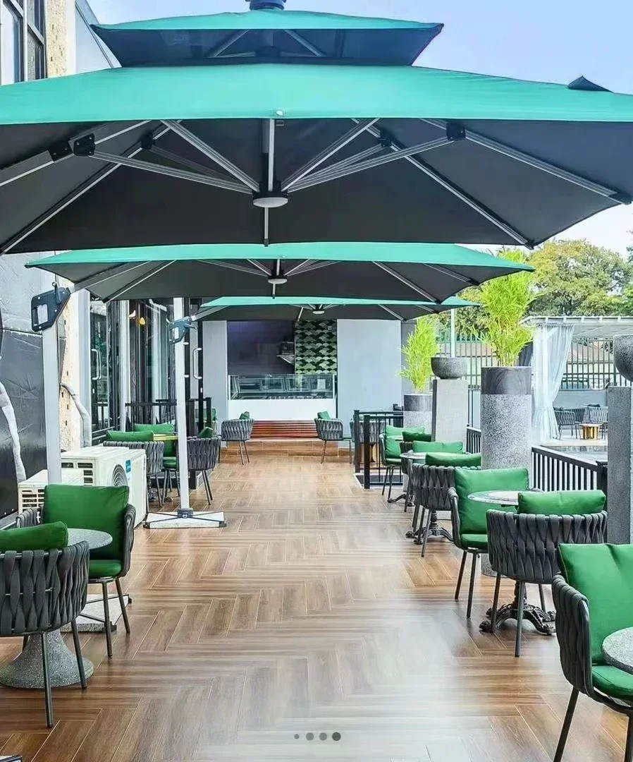 Wholesale   Lowest Alibaba Price Solar Power Outdoor Umbrella Garden Hotel 250g Fabric Top1 Umbrella Factory
