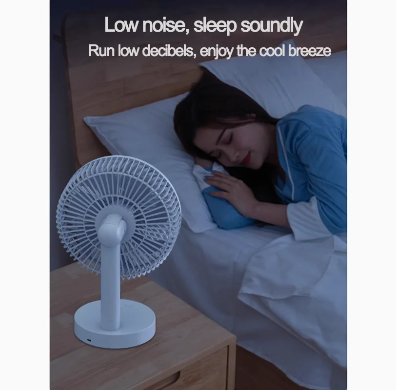 مروحة USB صغيرة لسطح المكتب المنزلي مروحة كهربائية أوتوماتيكية قابلة لإعادة الشحن لسطح المكتب والمكتب وصوت خفيف وقوة الرياح القوية